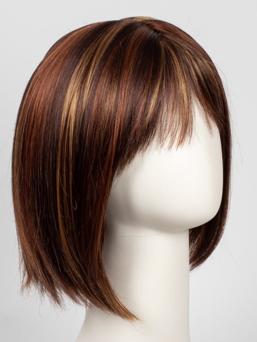 TOMATO-BISQUE | Dark Auburn Base with Golden Auburn chunky highlights