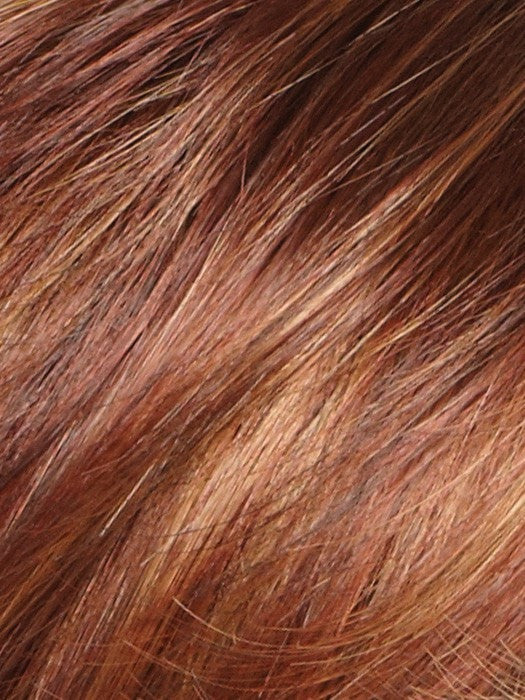 Color Irish-Spice = Rooted Dark with Medium Auburn base with Dark Honey Blonde highlights