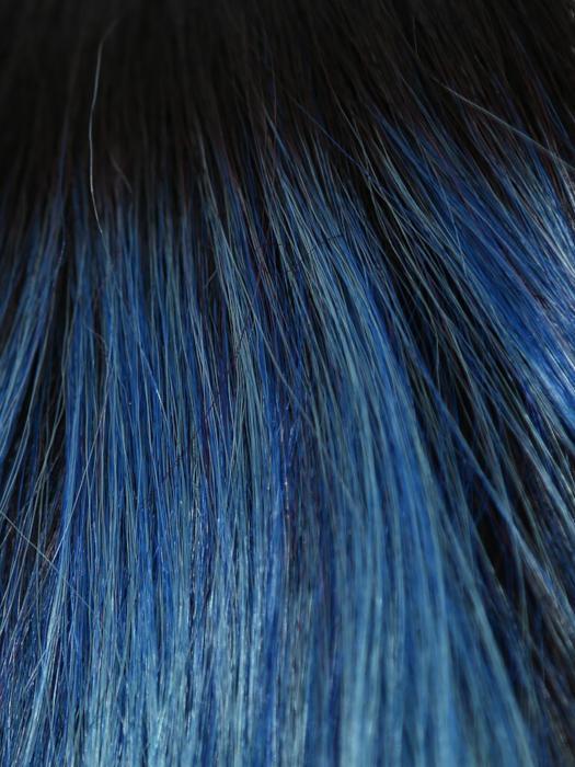 MELTED-OCEAN | Slightly off black root with blended deep and light blue base light lavender tone ends