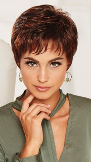 WINNER ULTRA PETITE by RAQUEL WELCH | 20th Anniversary | R6/28H COPPERY MINK | Dark Medium Brown Evenly Blended with Vibrant Red Highlights