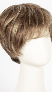 TOBACCO ROOTED | Medium Brown Base with Light Golden Blonde Highlights and Light Auburn Lowlights and Dark Roots