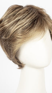 Color Tobacco-Rooted = Medium Brown base with Light Golden Blonde highlights and Light Auburn lowlights and Dark Roots