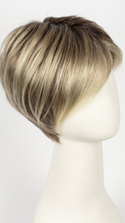 Color SANDY-BLONDE-ROOTED = Medium Honey Blonde, Light Ash Blonde, and Lightest Reddish Brown blend with Dark Roots