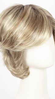 SANDY-BLONDE-ROOTED | Medium Honey Blonde, Light Ash Blonde, and Lightest Reddish Brown blend with Dark Roots