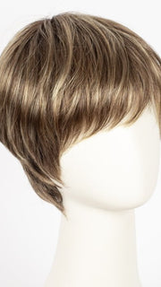 BERNSTEIN ROOTED | Light Brown Base with Subtle Light Honey Blonde and Light Butterscotch Blonde Highlights and Dark Roots