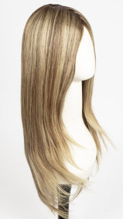 24BT18S8 | Medium Natural Ash and Light Natural Gold Blonde Blend, Shaded with Medium Brown