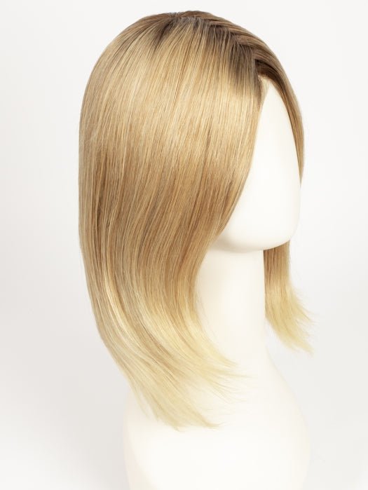 27T613S8 SHADED SUN | Medium Natural Red-Gold Blonde and Pale Natural Gold Blonde Blend and Tipped, Shaded with Medium Brown