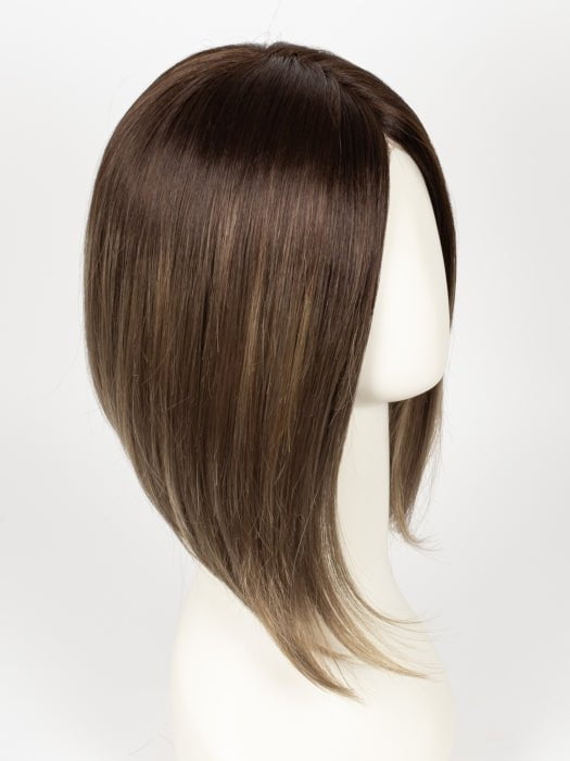Mochaccino-LR | Rooted Dark with Light Brown base with Strawberry Blonde highlights