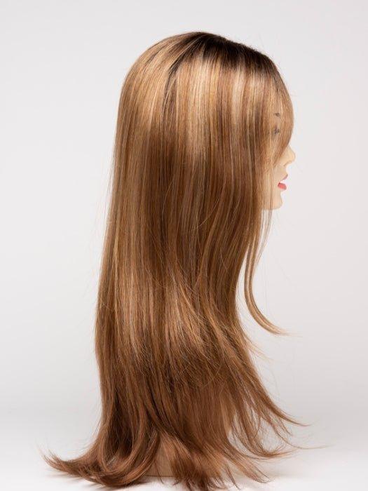 GOLDEN-NUTMEG | Medium Brown roots with overall Warm Cinnamon base and Golden Blonde hightlights