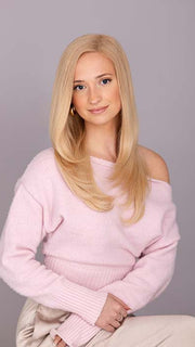COLLECT by Ellen Wille in color Champagne Tipped | Light Strawberry Blonde, Lightest Golden Blonde, and Light Golden Blonde Blend with Lighter Tipped Ends