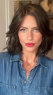 Madeline wearing ISSEY by BELLETRESS in COOLEST DARK BROWN R | A Rich