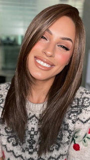 ROXIE wearing WELL PLAYED by RAQUEL WELCH in RL6/30 COPPER MAHOGANY | Medium Brown Evenly Blended with Medium Auburn