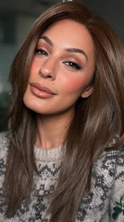 ROXIE wearing WELL PLAYED by RAQUEL WELCH in RL6/30 COPPER MAHOGANY | Medium Brown Evenly Blended with Medium Auburn