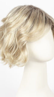 27-80-R8 | Strawberry Blonde and Grey Blend Rooted in Light Chestnut Brown