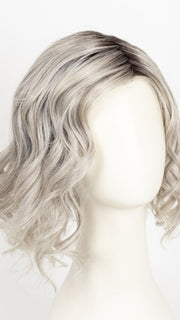 CHROME | Medium Grey with Platinum Tips, Dark Brown Roots