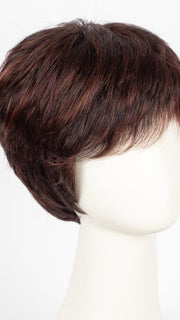 AUBERGINE-MIX | Darkest Brown with hints of Plum at base and Bright Cherry Red and Dark Burgundy Highlights