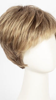 LIGHT BERNSTEIN ROOTED | Light Auburn, Light Honey Blonde, and Light Reddish Brown blend and Dark Roots