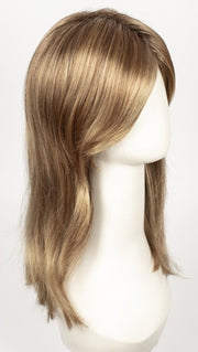 LIGHT BERNSTEIN ROOTED | Light Auburn, Light Honey Blonde, and Light Reddish Brown blend and Dark Roots