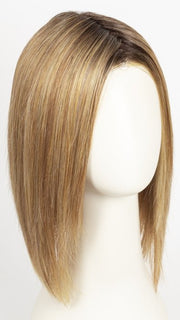 SUGAR COOKIE WITH HAZELNUT | Caramel Honey Blonde with Medium Golden Butterscotch Blonde Highlights, Medium Brown Roots