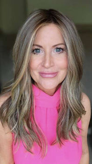 Natalie Gray @vanish.into.thin.hair wearing SELFIE MODE by RAQUEL WELCH WIGS in color RL9/24SS SHADED ICED CAFÉ LATTE | Dark Brown shaded with Golden Brown