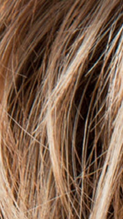 LIGHT BERNSTEIN ROOTED | Light Auburn, Light Honey Blonde, and Light Reddish Brown blend and Dark Roots