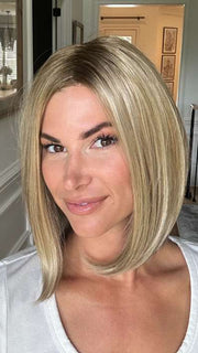 Katy C. @thewigeducator wearing CLEMENTINE by JON RENAU in color 12FS12 MALIBU BLONDE | Light Gold Brown, Light Natural Gold Blonde, Pale Natural Gold-Blonde Blend, Shaded with Light Gold Brown