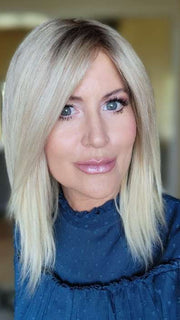 Natalie Gray @vanish.into.thin.hair wearing NUANCE by ELLEN WILLE in color CHAMPAGNE ROOTED 22.16.26 | Light Neutral Blonde and Medium Blonde with Light Golden Blonde Blend and Shaded Roots
