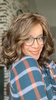 Brea Davis @getwiggywithbrea wearing RADIANT BEAUTY by GABOR in color GL8-10 DARK CHESTNUT | Rich, Dark Brown with Coffee Highlights