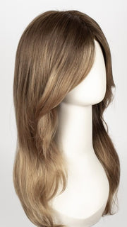 MACADAMIA-LR | This color is our darker more beige blonde. The root is soft brown color that melts into a beige blonde color. The look is natural and universally flattering, but still has a little edge.