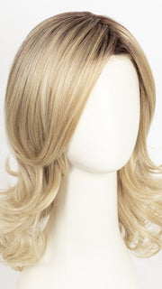 HONEY WITH CHAI LATTE | Light Golden Brown with Pale Golden Blonde & Meidum Golden Blonde Highlights on Top, Medium Brown Roots