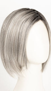 CHROME | Medium Grey with Platinum Tips, Dark Brown Root