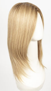SANDY-BLONDE-ROOTED | Medium Honey Blonde, Light Ash Blonde, and Lightest Reddish Brown blend with Dark Roots