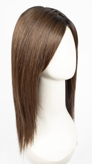 CHOCOLATE WITH CARAMEL | Medium Brown, Light Caramel Brown Highlights and Dark Brown Roots