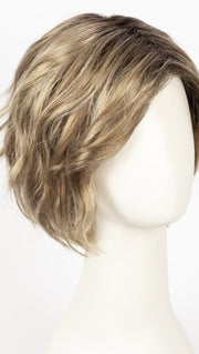 RH12/26RT4 | Light Brown with Chunky Golden Blonde Highlights and Dark Brown Roots
