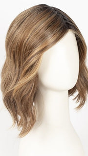 MOCHA WITH CREAM | Light Ash Brown with Caramel Brown and Medium Honey Blonde, Dark Brown Roots