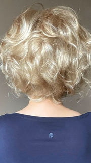 Donna @style.me.ageless wearing FRESH CHIC by GABOR in color GL14-22SS SS SANDY BLONDE | Dark golden blonde base blends into multi-dimensional tones of medium gold blonde and light beige blonde