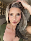 Madeline is wearing CHARMING by TRESSALLURE in 52/38/49/R8 | 3 Tones of Grey blended with Dark Brown Roots