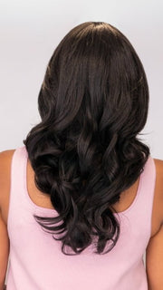 Model is wearing BRIE by VIVICA FOX in color 1B | Off Black