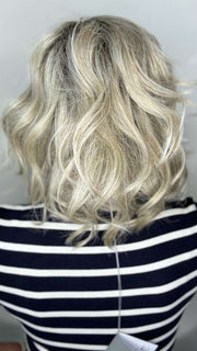 Kristyna Moore @kristynamoore wearing DIRECTORS PICK by RAQUEL WELCH WIGS in color RL19/23SS SHADED BISCUIT | Light Ash Blonde Evenly Blended with Cool Platinum Blonde with Dark Roots