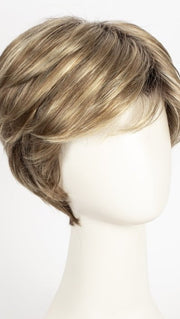RH12/26RT4 | Light Brown with Chunky Golden Blonde Highlights and Dark Brown Roots