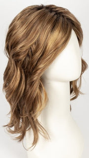 R30/28/26RT4 | Medium Auburn and Light Auburn and Golden Blonde Blend with Dark Brown Roots