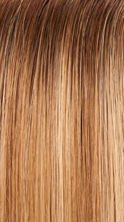 12FS8 | Medium Natural Gold Blonde, Light Gold Blonde, Pale Natural Blonde Blend, Shaded with Dark Brown