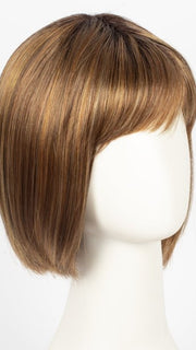 HONEY BROWN-R | Dark Roots on a warm medium brown base with Auburn and Honey Highlights