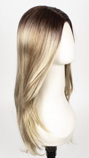 CREAMY-TOFFEE-LR | Longer rooted dark with light platinum blonde and light honey blonde