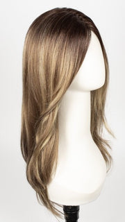 MOCHACCINO-LR | Longer dark root with light brown base and strawberry blonde highlights