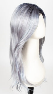 PASTEL-BLUE-R | Pastel periwinkle tone base with a dark black/purple root