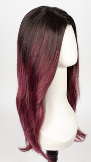 PLUMBERRY-JAM-LR | Medium plum with dark roots with mix of red/fuschia with long dark roots