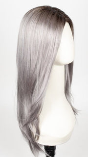 SMOKY-GRAY-R | Medium gray with silver highlights and blue undertones with dark roots