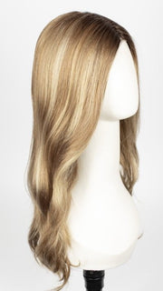 SPRING-HONEY-R | Rooted honey blonde and gold platinum blonde blend