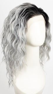 STT1B/TG | Gray and 5% Teal Mixed with Off Black Roots